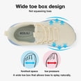 thumbnail image 2 of KOLILI Wide Toe Box Shoes Women Extra Wide Width Diabetic Road Running Shoes Gym Training Breathable Walking Sneakers Beige/Apricot 8.5-9 US/41 EU, 2 of 7