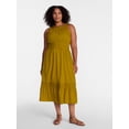 thumbnail image 2 of Time and Tru Women's and Women's Plus Smocked Sleeveless Midi Dress, Sizes XS-4X, 2 of 5