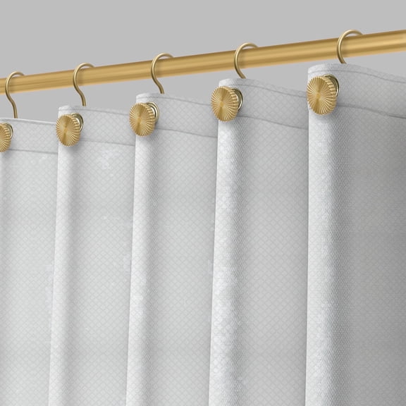 Acento Diamonds PEVA Shower Liner with Gold Grommets, Soft-Touch, 72" x 72", Frosted