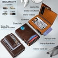 thumbnail image 2 of Cartera Miyozi para hombre con clip para billetes, bolsillo para monedas, bloqueo RFID, 2 of 8