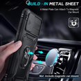 thumbnail image 4 of Galaxy A02S Phone Case, A02S Case with Slide Camera Cover + [2 Packs] Tempered Glass Screen Protector, FFIY 360 Full Body Military-Grade Phone Case with Kickstand for A02S (Not Fit A02), Black, 4 of 9