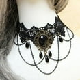 thumbnail image 2 of Limei 2 Pack Women Retro Gothic Black Chokers Lace Hollow Chain Collar Fashion Necklace, 2 of 5