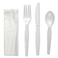 thumbnail image 2 of Four-Piece Cutlery Kit, Fork/knife/napkin/teaspoon, Heavyweight, White, 250/carton | Bundle of 5 Cartons, 2 of 2