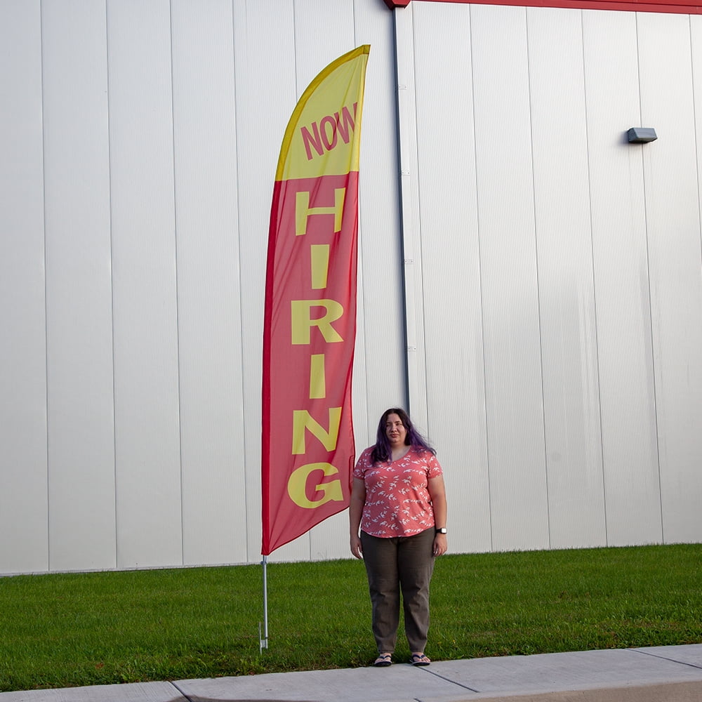 Vispronet Now Hiring Flag Pole Kit 3 Pack, 13.5ft, Ground Stake Pole Set