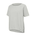 thumbnail image 6 of Yuwull Summer Tops Going Out Tops Fashion Women Summer Solid Top Round-Neck Short Sleeve Side Slit Casual T-Shirt Blouse Womens Tops Dressy Casual On ClearanceXXXL(3XL), 6 of 8