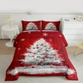 thumbnail image 3 of Manfei Red Grey Christmas Tree Bedding Comforter Set, Winter Snowflake Twin Comforter Sets, Teens Boys Girls Kids Reversible Bedding Set, Microfiber Bedroom Decor, 2-Piece, 3 of 9