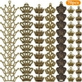 thumbnail image 2 of 70pcs Bronze King Crown Charms Connector Vintage Alloy Queen Princess Crown Dangle Pendants Craft Supplies for DIY Necklace Bracelet Jewelry Making Decor, 7 Styles, 2 of 7