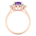 thumbnail image 4 of 2.72 ct Oval Cut Natural Amethyst with Simulated Diamond Halo Accents 14K Rose Gold Womens Engagement Ring, 4 of 5
