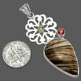 thumbnail image 2 of Stick Agate, Garnet & Peridot 925 Sterling Silver Pendant Jewelry P-1228 SDP147509, 2 of 5