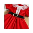 thumbnail image 6 of Toddler Baby Girl Christmas Dress Santa Claus Dress Red Velvet Long Sleeve Tulle Princess Dress with Headband Outfit, 6 of 8