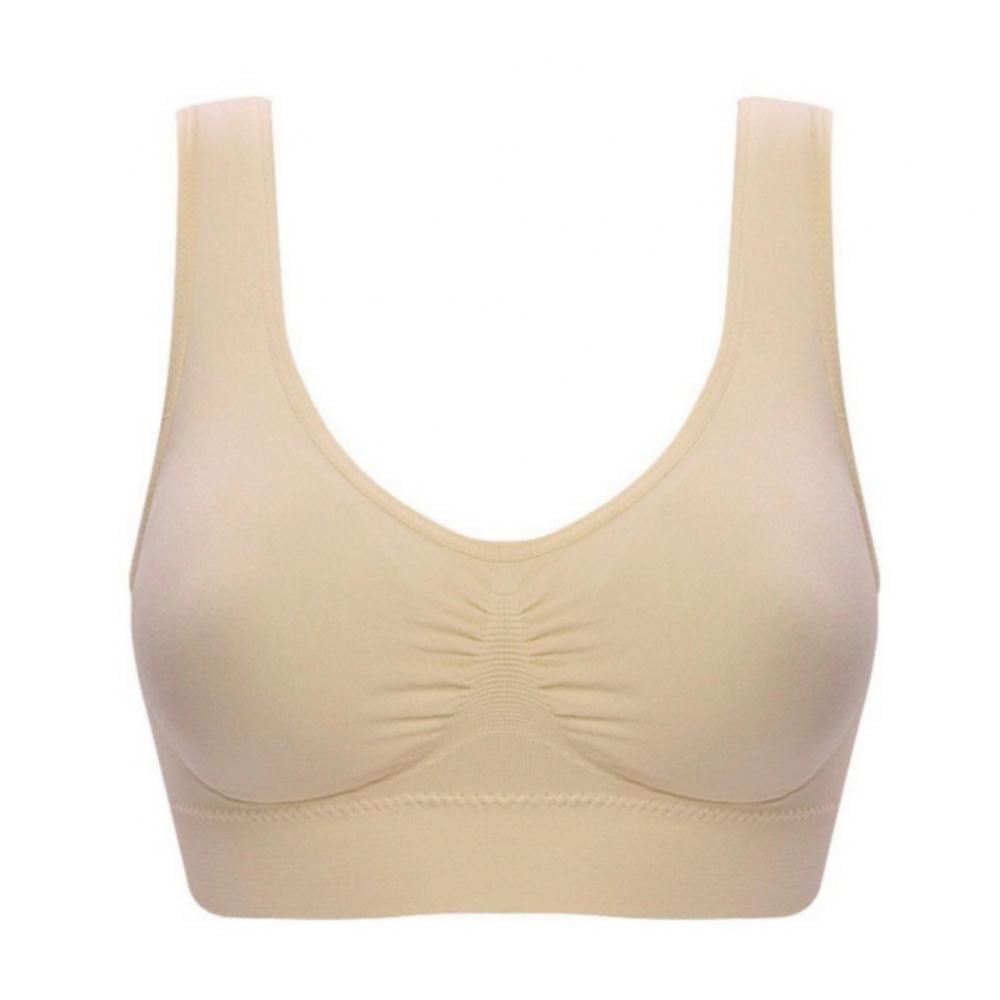 3pc Vest Style Minimizer Bra for Women Comfortable Wireless Everyday Bras  Full Coverage Sports Sleep Bra Beige : : Clothing, Shoes &  Accessories