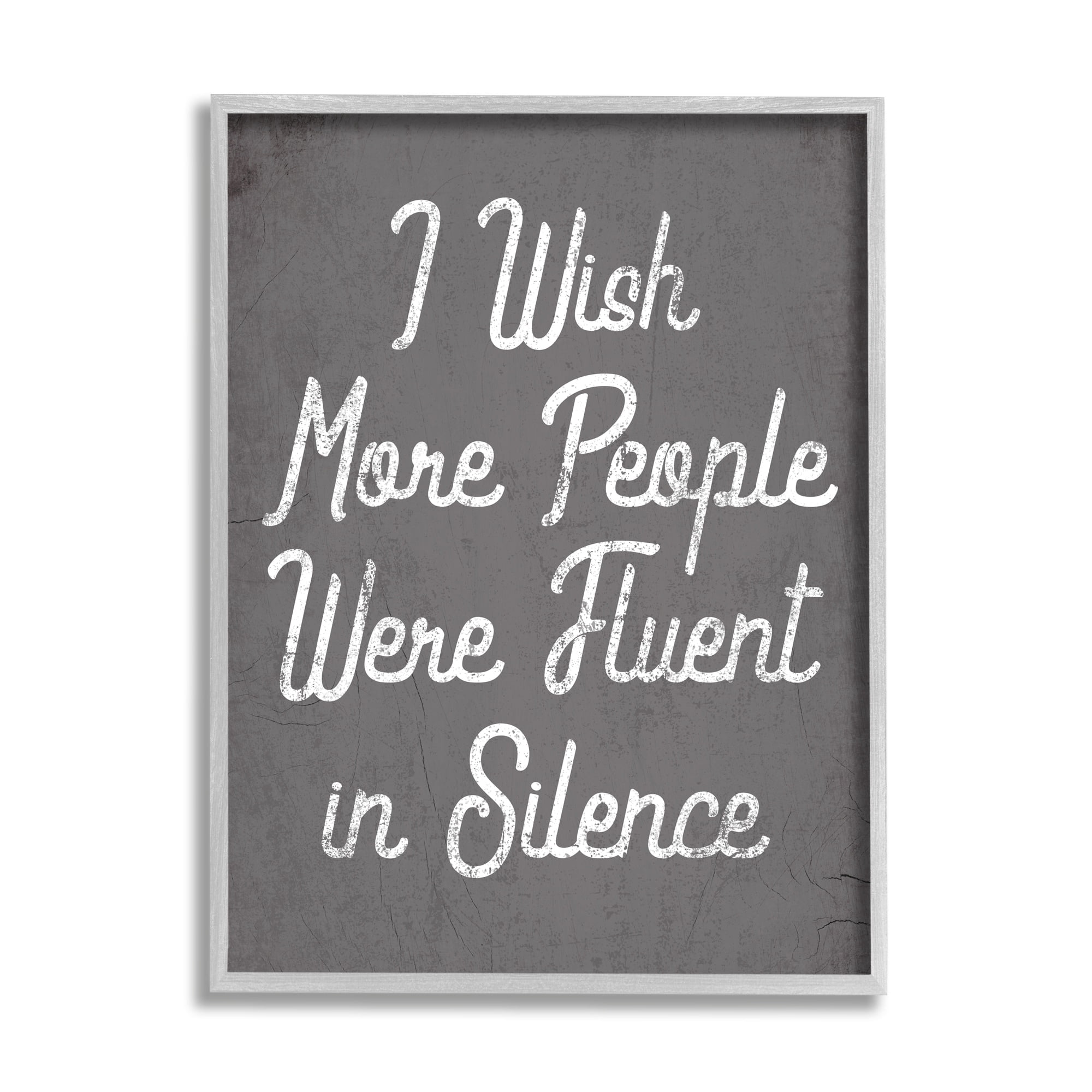 Stupell Industries Fluent in Silence Funny Introvert Phrase Quiet Time, 11 x 14, Design by Daphne Polselli