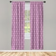 thumbnail image 3 of Geometric Curtains 2 Panels Set, Abstract Pattern with Outline Triangles and Hexagons Art, Window Drapes for Living Room Bedroom, 56"W X 63"L, Baby Pink Charcoal Grey, by Ambesonne, 3 of 5