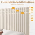 thumbnail image 4 of Accreate Bed Frame with Adjustable Headboard, Velvet Upholstered Platform Bed, Vertical Channel Tufted, Strong Wooden Slats, No Box Spring Needed, Easy Assembly, 4 of 7