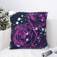 thumbnail image 6 of YFYANG Square Decorative Throw Pillow Case (Without Pillow Insert), Purple Rose Graffiti Bedroom Sofa Car Cushion Cover, 26"x26", 6 of 9