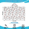 thumbnail image 2 of White Cow Moo Milk Pattern Hooded Bath Towel，50"x30" for Ages 3 To 12 Kids, Quick Dry Lightweight Soft Microfiber Hood Beach Towel Cover Up for Kids, 2 of 7