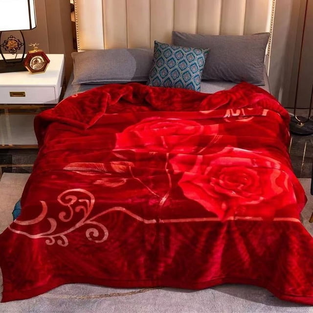 Thickened Raschel Blanket Winter Warm Wedding Blanket Double-sided Fleece Office Nap Blanket Double-layer Blanket Gift Blanket