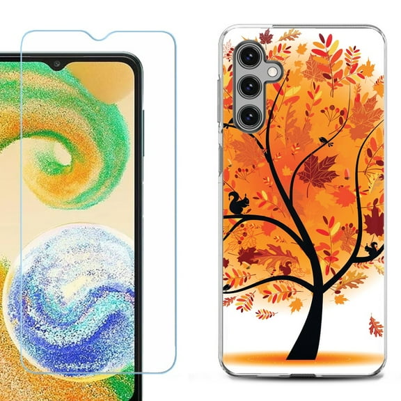 OneToughShield ® Compatible with Samsung Galaxy A25 5G, Shockproof Phone Case, with Tempered Glass Screen Protector - Golden Tree