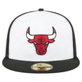 thumbnail image 2 of Men's New Era  White/Black Chicago Bulls Repeat 59Fifty Fitted Hat, 2 of 5