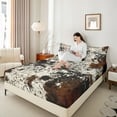 thumbnail image 4 of Manfei Animal Cattle 3pcs Twin Sheet Sets,Cow Print Twin Fitted Sheet,Western Theme Breathable Flat Sheet,Breathable Wildlife Bedroom Decoration, 4 of 7