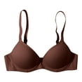 thumbnail image 6 of Yindaity Women Bra Womens Soft Comfortable No Underwire Bras V Neck Seamless Push Up Bralettes Full Coverage Tshirt Brassiere(Brown,85C), 6 of 6