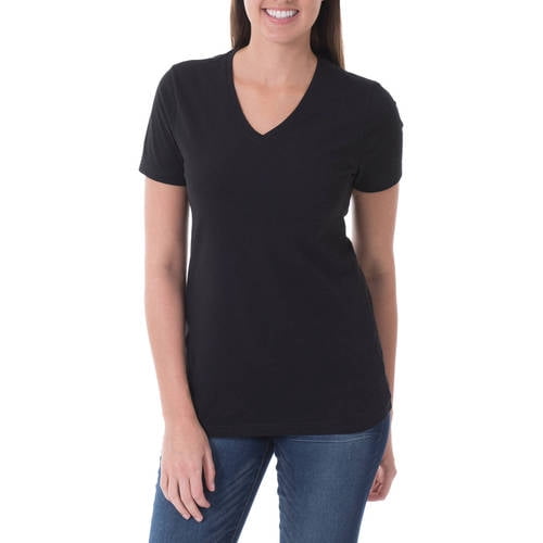 black v neck t shirts walmart