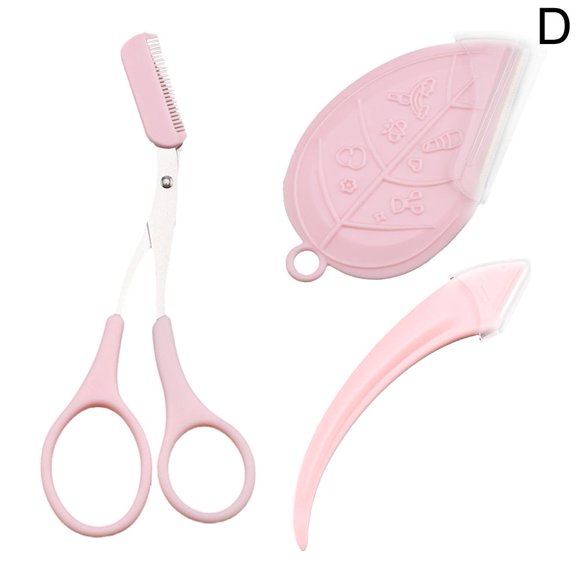 Comb Eyebrow Scissors Beauty Scissors Eyebrow Trimming Meniscus Pieces 3 D8R8