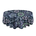 thumbnail image 5 of Pioneer Flower Floral Print Pattern Round Tablecloth 60"x60",Wrinkle Wipeable Table Cloth for Kitchen Dining Room Picnic Patio Party, 5 of 6
