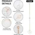 thumbnail image 3 of Glass Rhinestone Pendant Decoration Hanging Suncatchers with Brass Findings for Home Decoration Moon & Sun & Teardrop Colorful 223~310mm 4pcs/set, 3 of 7