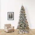 thumbnail image 3 of Nearly Natural 10ft. Flocked Livingston Fir Artificial Christmas Tree with Pine Cones, 3 of 14