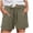 Army Green, variant on Cotton Bermuda Shorts for Women Plus Size High-Waisted Relaxed Fit Elastic Waist Drawstring Summer Beach Solid Color Shorts with Pockets Army Green L