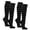 Black / Charcoal, variant on Womens 0.5 Inch Thin Stripe Cotton Knee High Socks Black Red 2 Pairs (Womens)