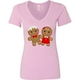 thumbnail image 3 of Inktastic Gingerbread Couple Women's V-Neck T-Shirt, 3 of 5