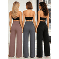 thumbnail image 7 of Gleelaud Women's Wide Leg Lounge Pants 3‑Pack, High Waist Drawstring Casual Pants with Pockets, Soft Stretch Yoga Pants for Daily Wear, 7 of 7