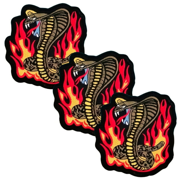 Parche Decorativo Snake02 PatchPros 3 Parches 10x10cm Amarillo/Café Bordado Adhesivo