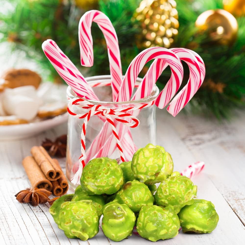 Green Mint Candy Popcorn by Its Delish, 16 Oz Jumbo Reusable Container, Festive Air Popped Sweet Crunchy Caramelized Popcorn - Refreshing Snack for Desserts, Parties, Candy Buffet  Vegan, Kosher