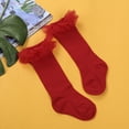 thumbnail image 4 of ITFABS Girl Solid Color Tube Socks, Anti-slip Warm Calf Sock with Mesh Ruffle, 4 of 8