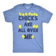 thumbnail image 1 of Mens Chicks Are All Over Me Funny Easter T Shirt Sarcastic Chicken Egg Tee (Heather Light Blue) - XXL, 1 of 3