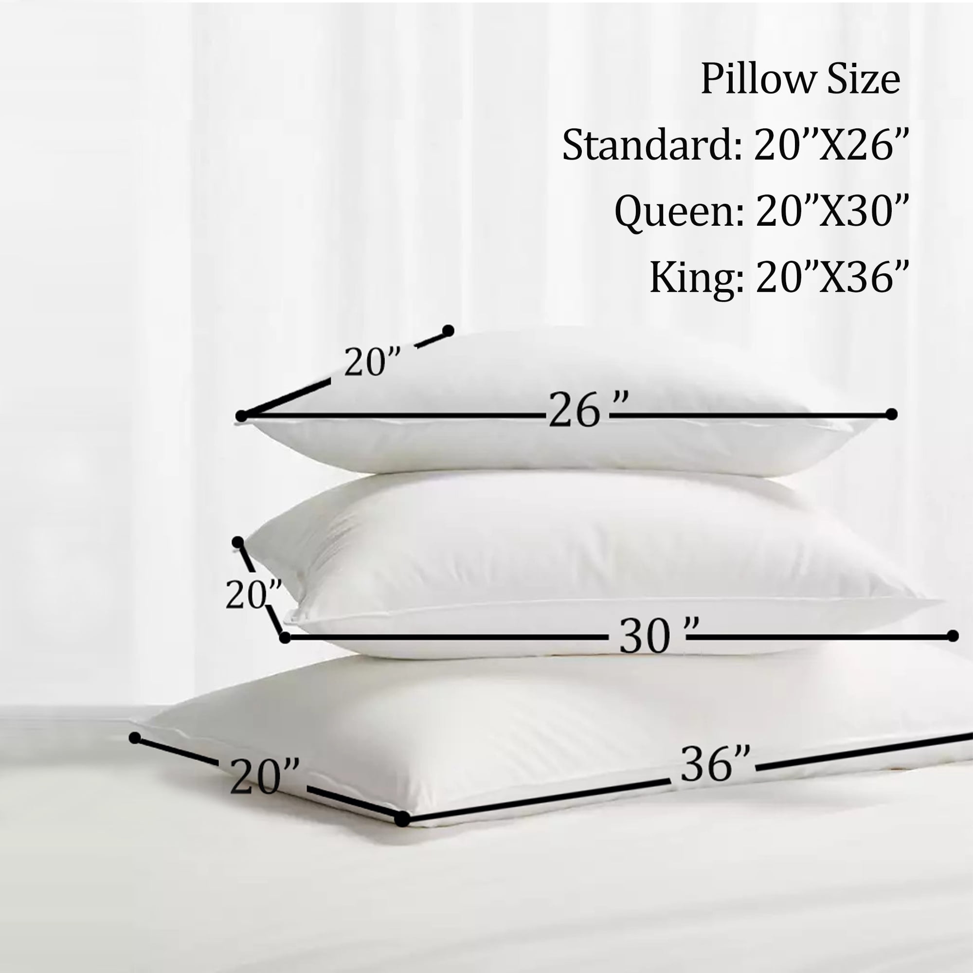 Highland Feather 600 Loft White Goose Down Pillow 233TC Pure Cotton Casing, One Pillow