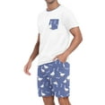 thumbnail image 2 of GIRUNS Men's Pajama Sets 2 piece Sets Crew Neck Shorts Sleeve and Shorts with Pocket Pjs Sleepwear Set Blue Duck M, 2 of 8