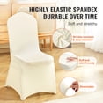thumbnail image 2 of KFFKFF 100PCS Beige Spandex Stretchable Folding Solid Chair Covers, Foldable Wedding Banquet Decorations Slipcovers for Nuptials, Festive Occasions, 2 of 9