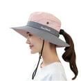 thumbnail image 2 of ZQUUVOU Women's Outdoor Bucket Hat Ponytail Hole Sun Hat UPF Sun Protection Foldable Breathable Outdoor Hiking Cap Summer Pink, 2 of 4