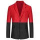 thumbnail image 1 of Lars Amadeus Vestido de hombre Slim Fit Blazer Botón de bloque de color Traje formal Abrigo deportivo negro rojo M Unique Bargains Blazer, 1 of 6