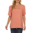 thumbnail image 4 of Moda mujer verano Casual suelta manga corta Pullove blusa sólida camiseta Fridja  ghk982, 4 of 6