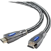 UFO Parts 4K HDMI Cable 6 ft - BUSUQHDMI 2.0(@60Hz) Ready - 26AWG Nylon Braided- High Speed 18Gbps - Gold Plated Connectors - Ethernet, for HD 1080p Xbox Playstation PS4 PC, TV