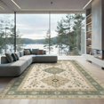 thumbnail image 2 of ODIKA 6'x9' Washable Area Rug Non-Slip, Chair-Friendly, Beige and Sage Geometric Elegance Intricate Floral Medallion Design for Dining Room, Under Table, Office Décor, 2 of 7