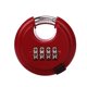 thumbnail image 1 of Candado de combinación resistente para exteriores, color rojo, de 1 pieza, candado de disco impermeable con combinación, candado de seguridad redondo de 4 dígitos para valla de garaje Sailing Electrónica, 1 of 5