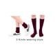 thumbnail image 2 of Calcetines de Nailon Transparente con puños Elásticos para mujer 2 Pares uxcell Borgoña Talla única, 2 of 7