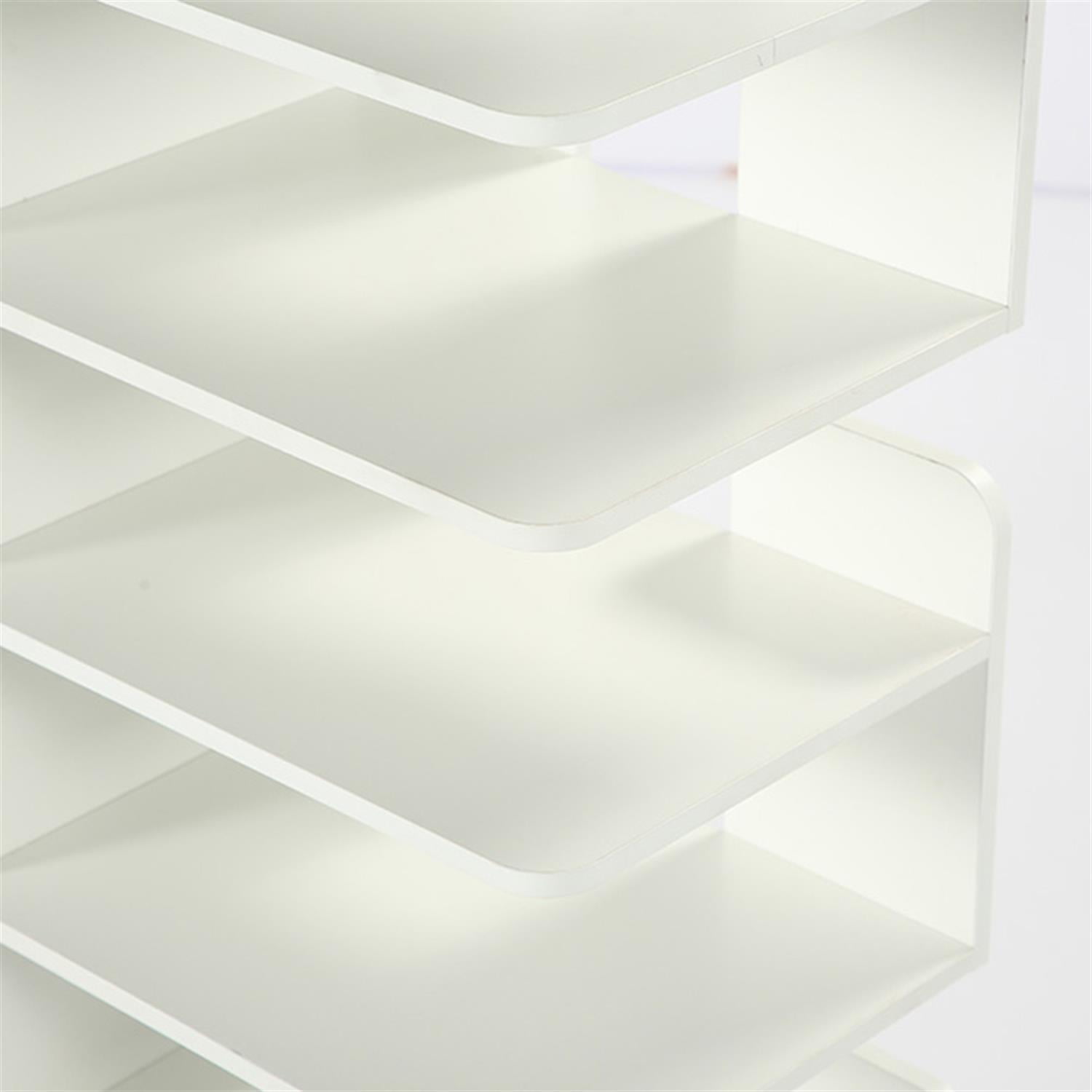 Demi Bonn Wooden Shoe Rack, 13-Tier Freestanding Entryway Shoe Organizer with Open Shelves, White