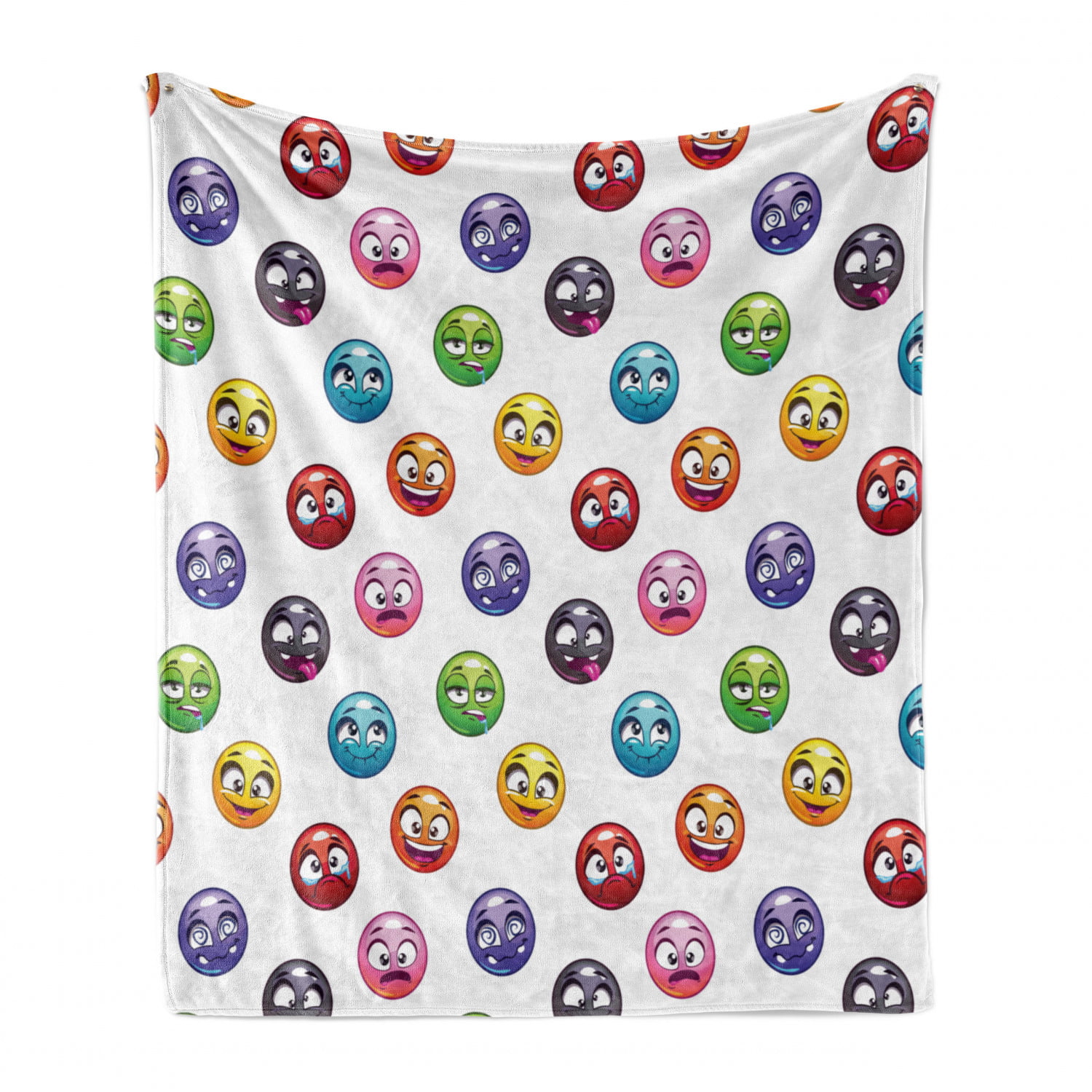 125 x 175cm Emoji Expressions Fleece Soft Throw Emotion Blanket Sofa Bed Kids 